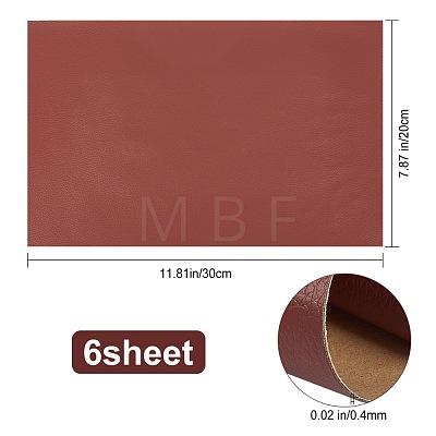 Gorgecraft 6 Sheets Rectangle PU Leather Self-adhesive Fabric DIY-GF0004-27A-1