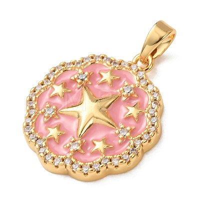 Brass Micro Pave Cubic Zirconia Pendants KK-E803-01G-A-1