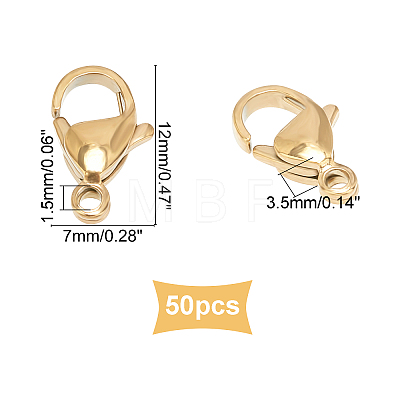 Vacuum Plating 304 Stainless Steel Lobster Claw Clasps STAS-UN0018-95A-G-1