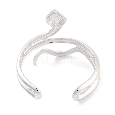 304 Stainless Steel Snake Open Cuff Rings for Women RJEW-K273-09P-1