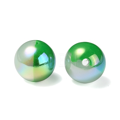 UV Plating Rainbow Iridescent Opaque Acrylic Beads OACR-C007-01C-1