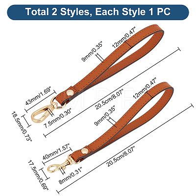   2Pcs 2 Style Leather Bag Wristlet Straps FIND-PH0017-27B-1