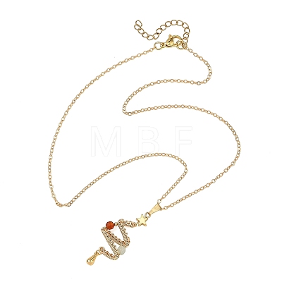 Natural Green Aventurine and Agate Copper Wire wrapped Christmas Tree Pendant Brass Cable Chain Necklaces for Women NJEW-TA00271-1