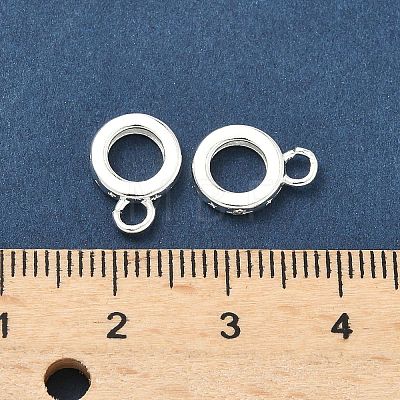 Brass Micro Pave Clear Cubic Zirconia Tube Bails KK-H532-42S-1