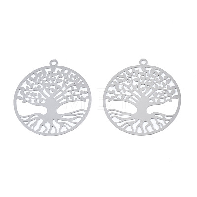 Non-Tarnish 201 Stainless Steel Filigree Pendants STAS-S118-049-1