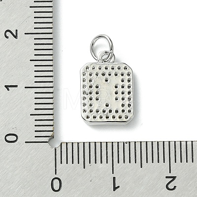 Rack Plating Brass Micro Pave Clear Cubic Zirconia Charms KK-G501-01X-P-1