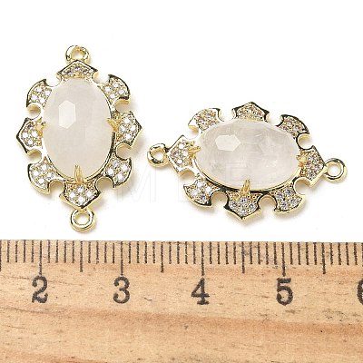 Natural Quartz Crystal Faceted Oval Connector Charms G-G181-06G-08-1