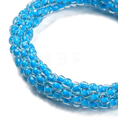 Crochet Glass Beads Braided Stretch Bracelet BJEW-K232-01-1