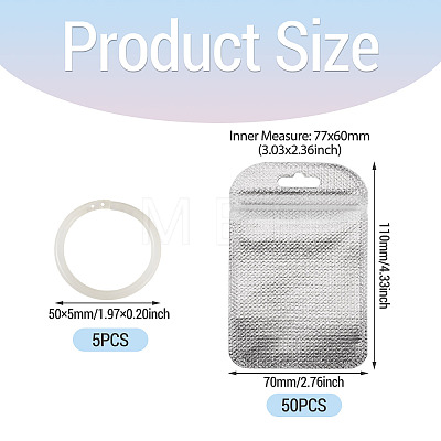 50Pcs Rectangle Plastic Resealable Packaging Bags OPP-TA0001-30A-1