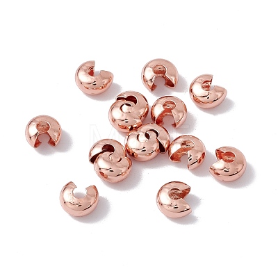 Brass Crimp Beads Covers KK-P219-05C-RG-1