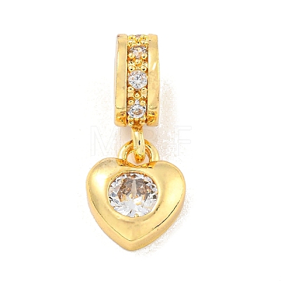 Brass Micro Pave Clear Cubic Zirconia Pendants KK-U007-02G-01-1