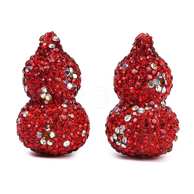 Handmade Polymer Clay Rhinestone Beads CLAY-B006-01-1