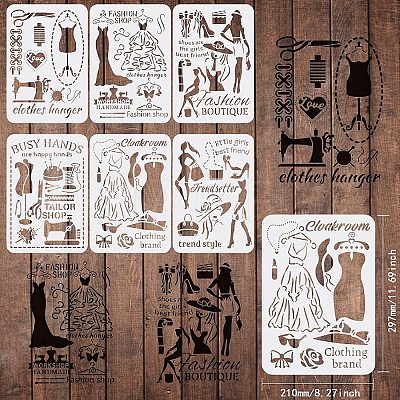 PET Plastic Drawing Painting Stencils Templates Sets DIY-WH0172-401-1