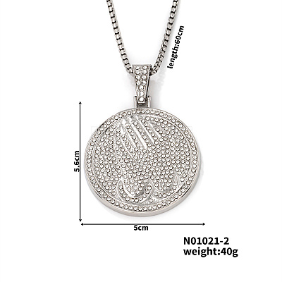 Fashionable Men's Palm Applause Pendant Necklace with Full Diamonds. OM7347-2-1