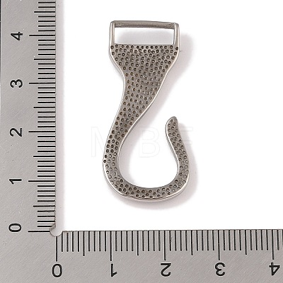 Non-Tarnish 304 Stainless Steel Hook Clasps STAS-C109-02P-1