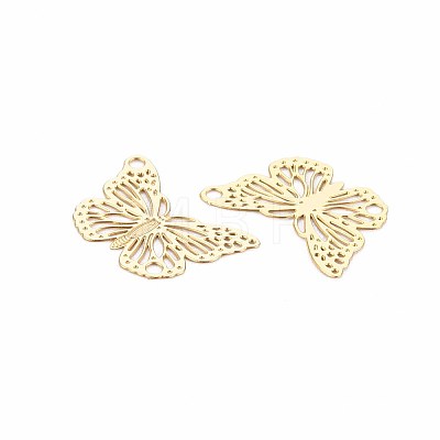 Rack Plating 304 Stainless Steel Filigree Connerctor Charms LS-STAS-T057-48G-1