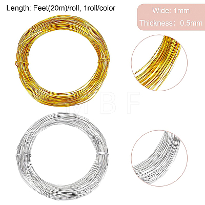 2Rolls 2 Colors Aluminum Wire AW-BC0003-35B-1