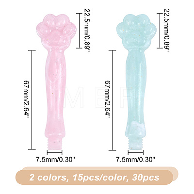 30Pcs 2 Colors Plastic Cat Paw Handle AJEW-AR0001-69-1