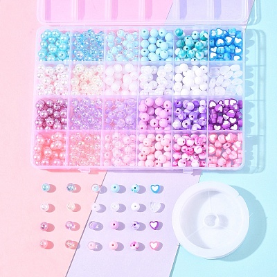 DIY Round Beads Bracelets Making Kits DIY-FS0008-80-1