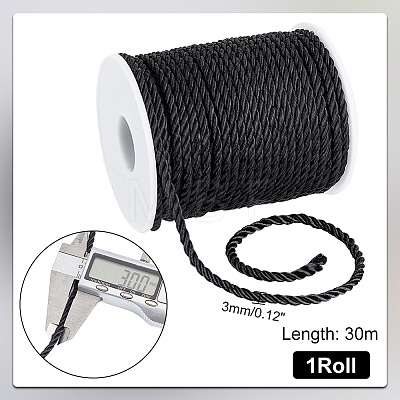 3-Ply Polyester Twisted Cord Rope OCOR-WH0079-88A-1