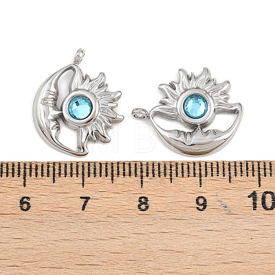 304 Stainless Steel Rhinestone Pendants STAS-Z166-24P-12-1