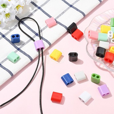 40Pcs 10 Colors ABS Plastic Slide Charms MACR-CJ0002-47-1