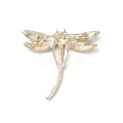 Rhinestone Dragonfly Brooch Pin JEWB-M026-02G-1