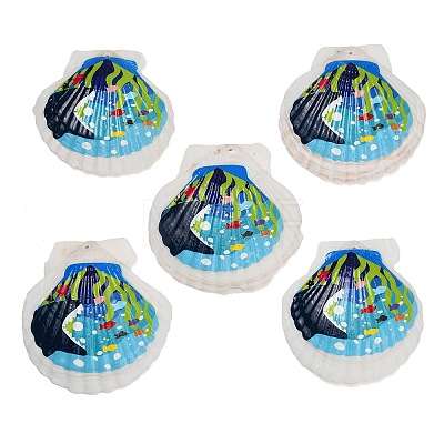 Printed Natural Shell Big Pendants SH-CBA93AD-19F-1