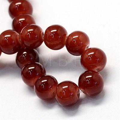 Baking Painted Imitation Jade Glass Round Bead Strands DGLA-Q021-10mm-11-1