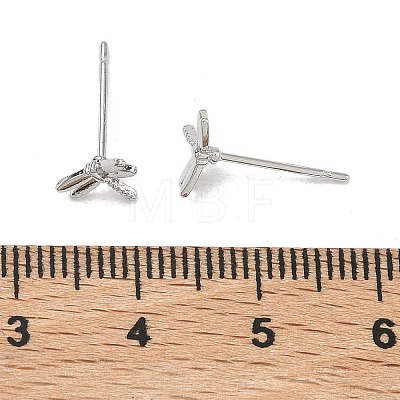 Brass Stud Earrings for Women EJEW-F403-06P-1