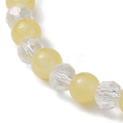 Glass Round Beaded Stretch Bracelets BJEW-JB09909-02-1