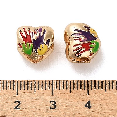 Alloy Enamel European Beads FIND-Q115-07G-1