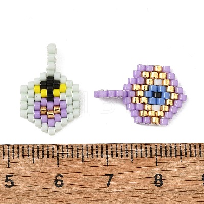 Glass Seed Beaded Pendants PALLOY-MZ01436-1