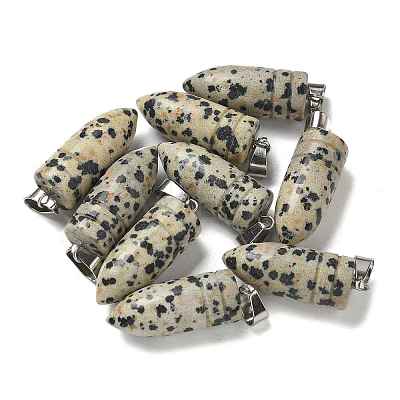 Natural Dalmatian Jasper Pointed Pendants G-B127-18P-07-1