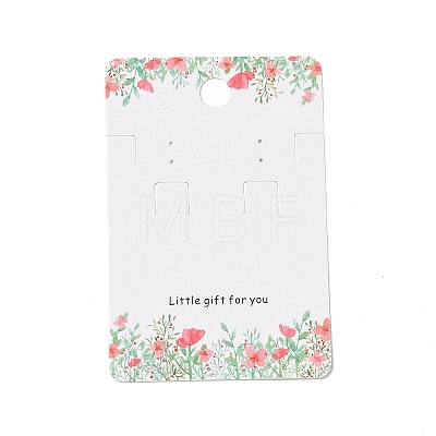 Rectangle Floral Paper Jewelry Display Cards with Hanging Hole CDIS-C004-08B-1