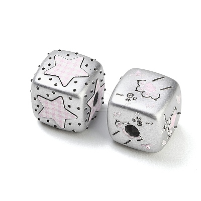 Printed Carved Opaque Acrylic Beads AC-CBADA7D-13-1