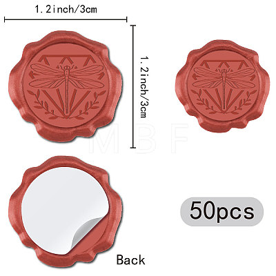 CRASPIRE 50Pcs Adhesive Wax Seal Stickers DIY-CP0009-89C-1