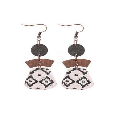 Alloy with Imitation Leather Dangle Earrings FS-WG30D02-09-1