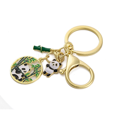 Rack Plating Panda Zinc Alloy Enamel Pendant Keychain KEYC-G064-01E-1