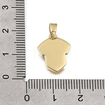Brass with Yellow Enamel Pendants KK-CBAA632-12G-1