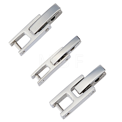 3Pcs 3 Styles 304 Stainless Steel Watch Band Clasps STAS-HS0001-91P-1