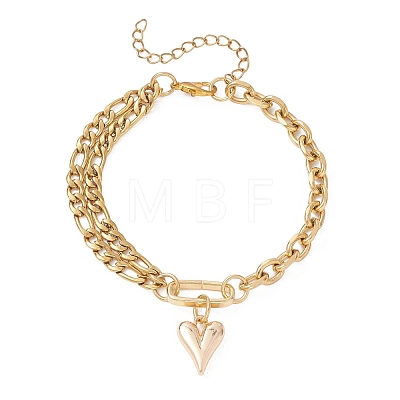 Heart Alloy Charm Bracelets BJEW-JB12775-02-1