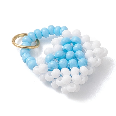 Glass Seed Beaded Handbag Pendants PALLOY-MZ01217-1