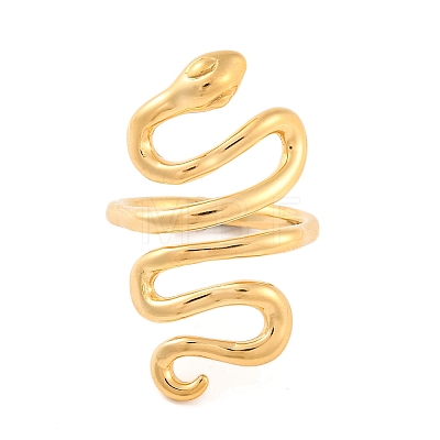 Ion Plating(IP) 304 Stainless Steel Snake Wrap Cuff Finger Rings for Women RJEW-S414-60B-G-1