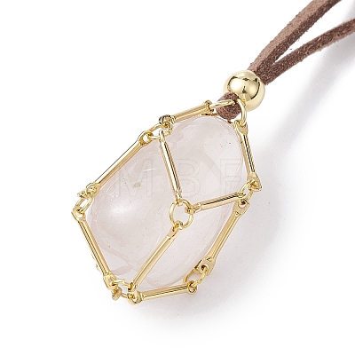 Crystal Holder Cage Necklaces NJEW-JN04586-02-1
