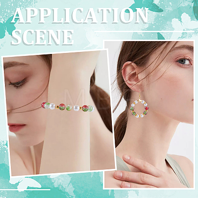 3 Strands Two-Tone Crackle Baking Paint Transparent Glass Beads Strands CCG-SP0001-01A-1