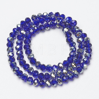 Electroplate Glass Beads Strands EGLA-A034-T4mm-K20-1