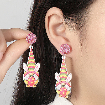 Easter Acrylic Dangle Stud Earrings FS-WG96A64-06-1