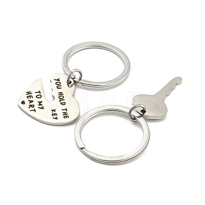 Valentine's Day Alloy Word You Hold The Key To My Heart Forever Couple Keychain KEYC-F038-01P-1