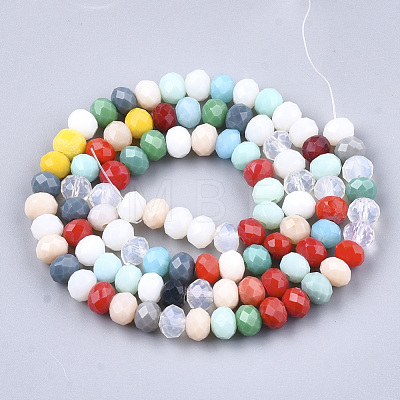 Electroplate Glass Beads Strands X-EGLA-T013-03D-1